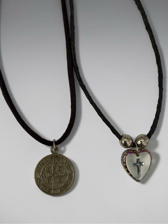 Jewelry - 🫶🏻 Two Cord Necklaces with Medallion and Heart Cross Pendant